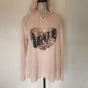 Miss Chievous Pink Sequin Heart Hoodie
